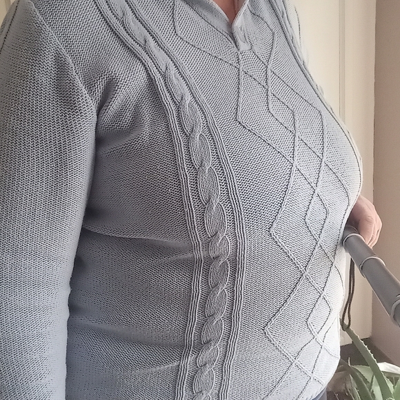 TRADITION Solid Collared Knit Sweater US 10-12 Size - Picture 9 of 9